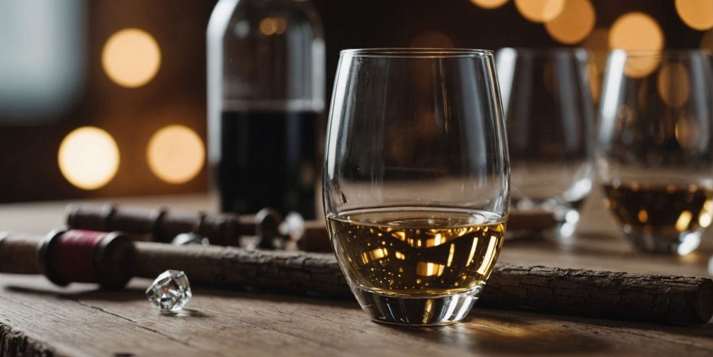 Verschiedene Weingläser auf einem Holztisch, Weinkunde für Anfänger.