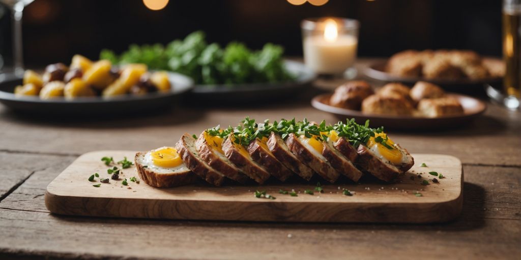 Frische Zutaten für gesunde Low-Carb Gerichte auf Holztisch