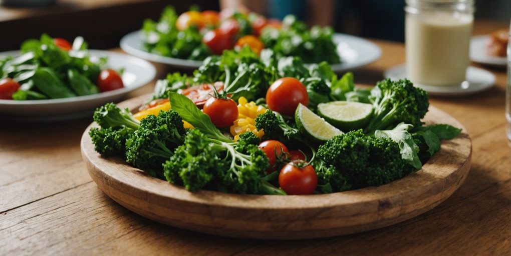 Verschiedene vegetarische Speisen auf einem Tisch
