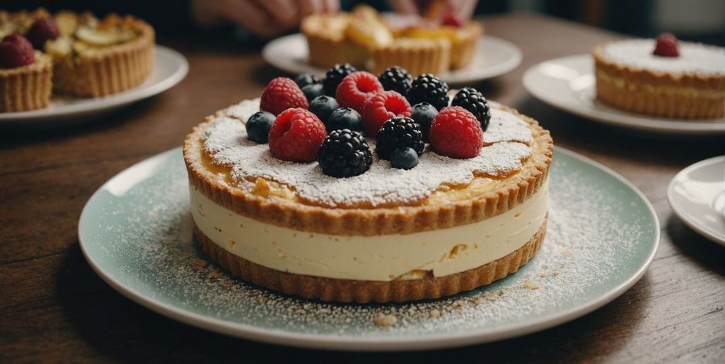 Gesunde Desserts mit Früchten auf einem Teller